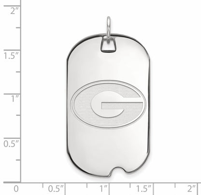 10K White Gold Logoart University Of Georgia Letter G Large Dog Tag Pendant
