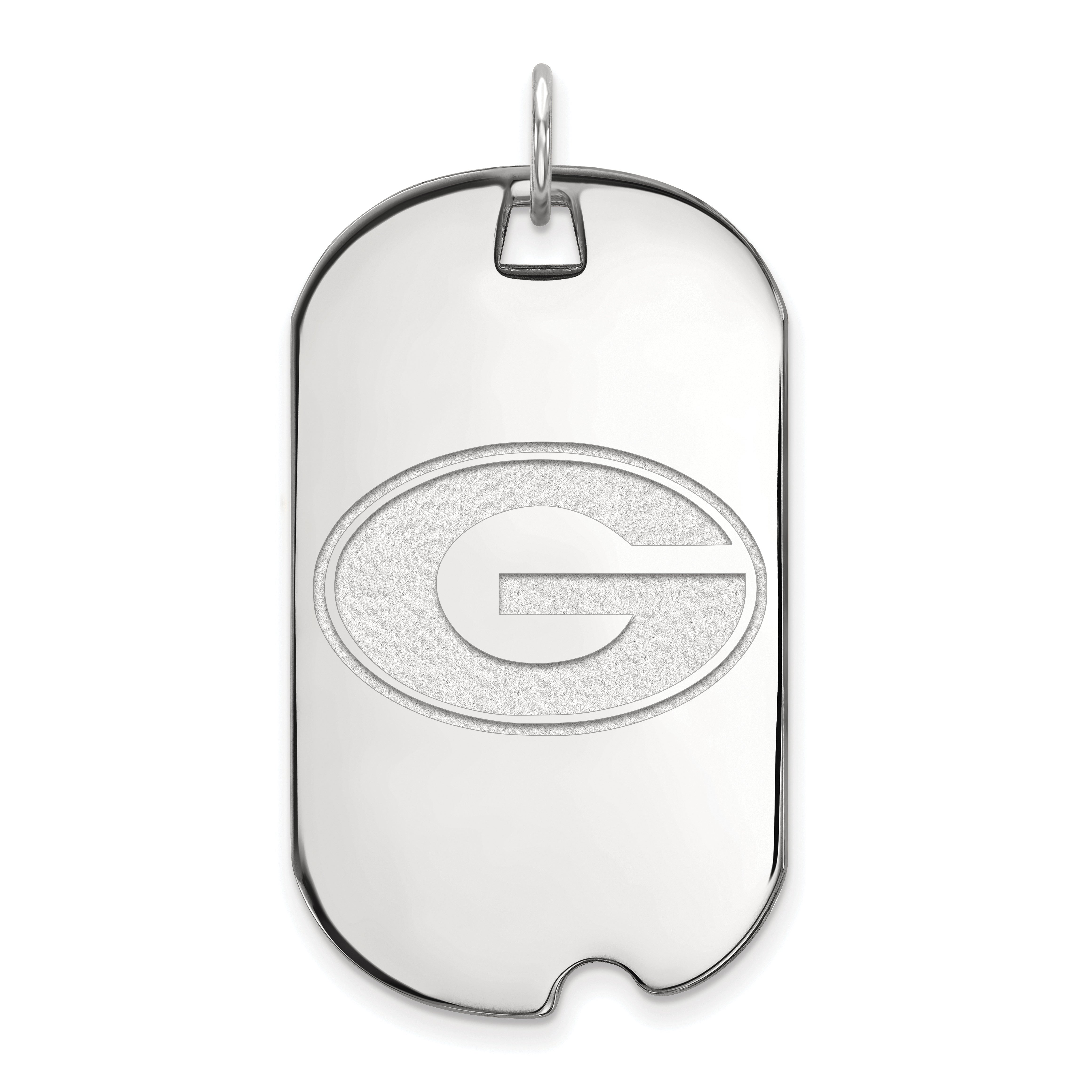 10K White Gold Logoart University Of Georgia Letter G Large Dog Tag Pendant