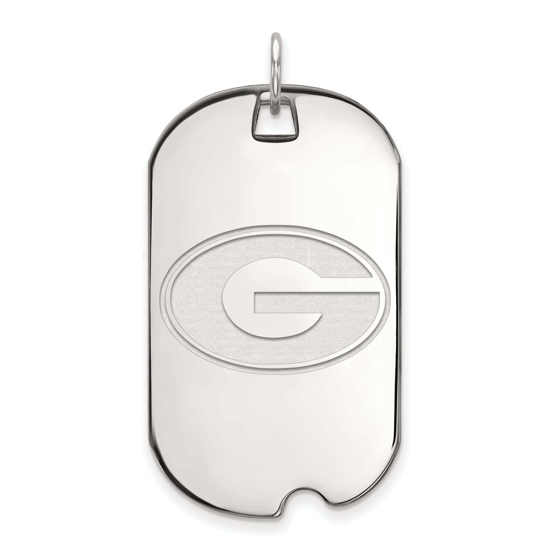 10K White Gold Logoart University Of Georgia Letter G Large Dog Tag Pendant
