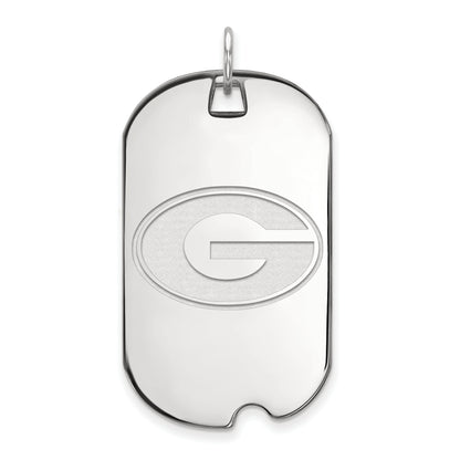 10K White Gold Logoart University Of Georgia Letter G Large Dog Tag Pendant
