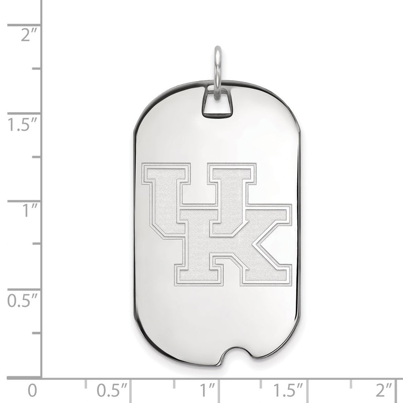 10K White Gold Logoart University Of Kentucky U K Large Dog Tag Pendant
