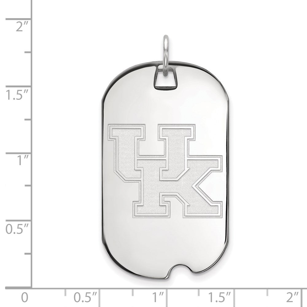 Sterling Silver Rhodium Plated Logoart University Of Kentucky U K Large Dog Tag Pendant