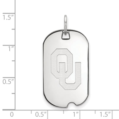10K White Gold Logoart University Of Oklahoma O U Small Dog Tag Pendant