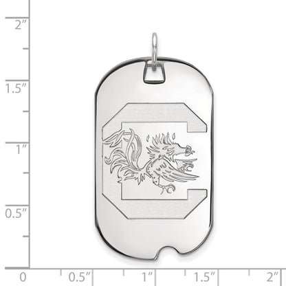 10K White Gold Logoart University Of South Carolina Large Dog Tag Pendant