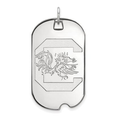 10K White Gold Logoart University Of South Carolina Large Dog Tag Pendant
