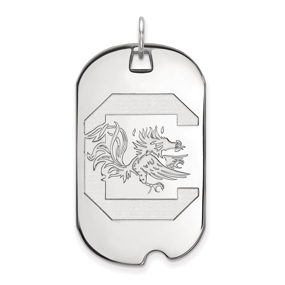10K White Gold Logoart University Of South Carolina Large Dog Tag Pendant