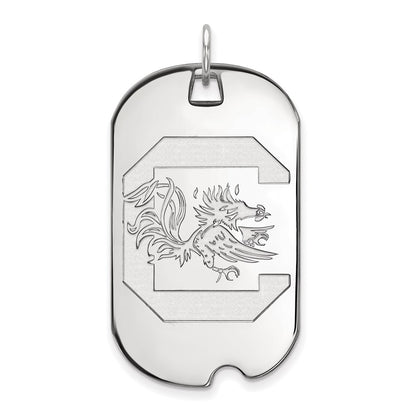10K White Gold Logoart University Of South Carolina Large Dog Tag Pendant