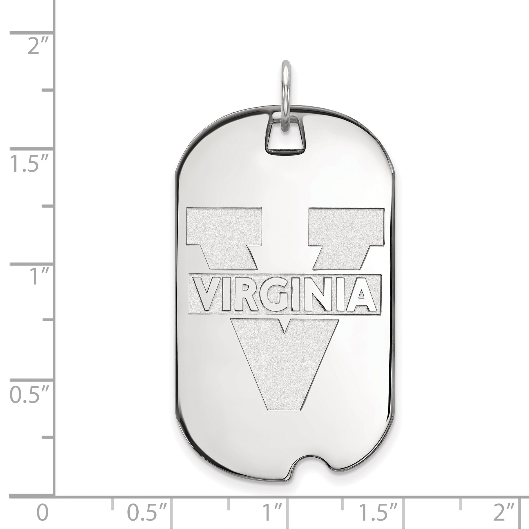 10K White Gold Logoart University Of Virginia Large Dog Tag Pendant