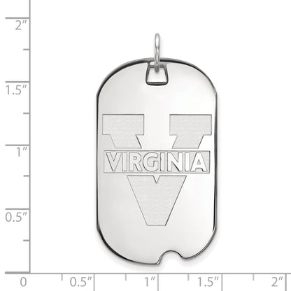 10K White Gold Logoart University Of Virginia Large Dog Tag Pendant