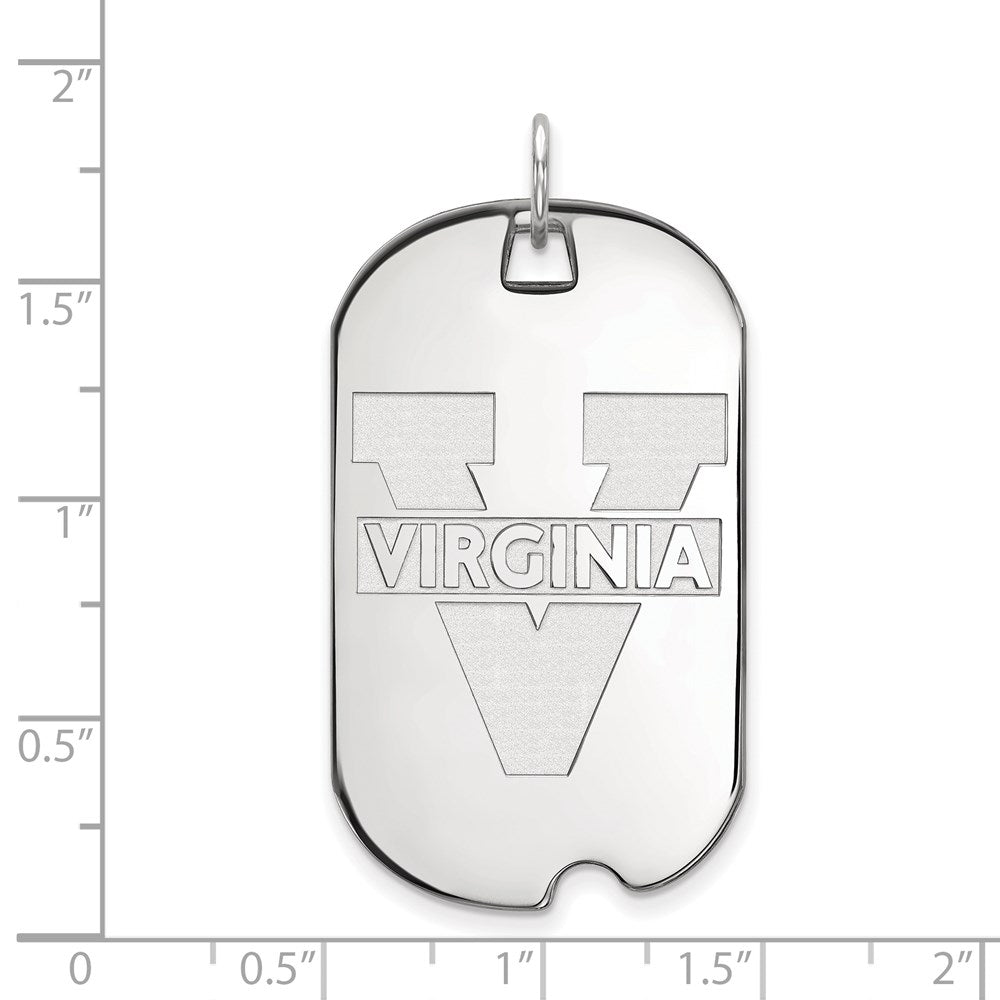 10K White Gold Logoart University Of Virginia Large Dog Tag Pendant