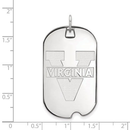 10K White Gold Logoart University Of Virginia Large Dog Tag Pendant