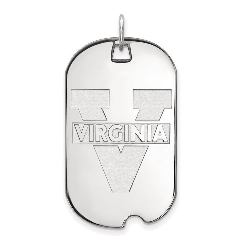 14K White Gold Logoart University Of Virginia Large Dog Tag Pendant