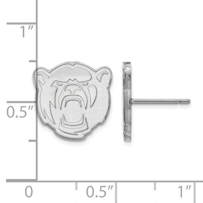 10K White Gold Logoart Baylor University Small Post Earrings