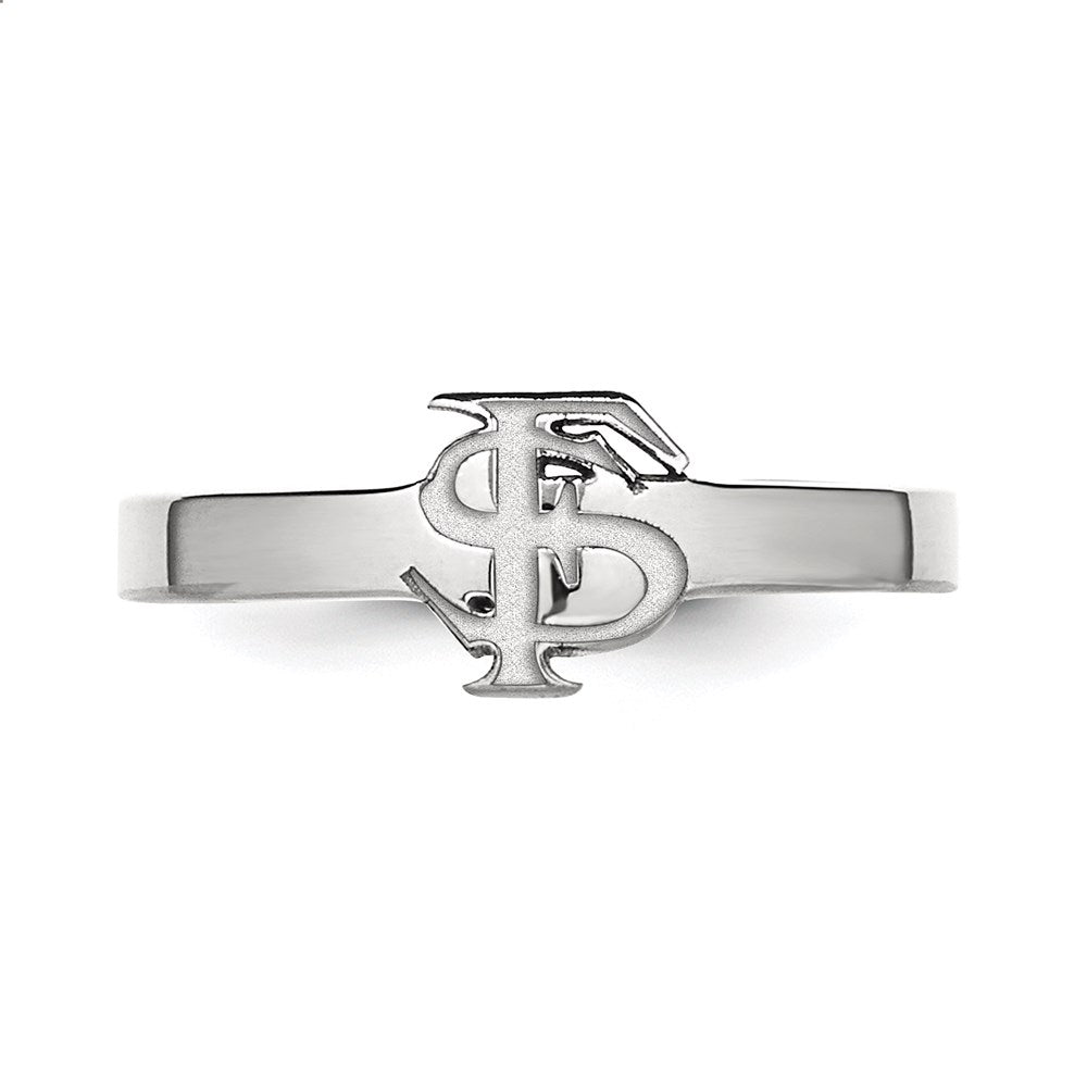 Sterling Silver Rhodium Plated Logoart Florida State University F S Toe Ring