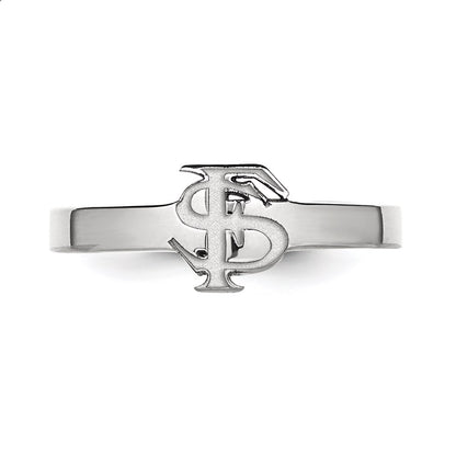 Sterling Silver Rhodium Plated Logoart Florida State University F S Toe Ring