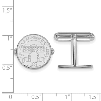 Sterling Silver Rhod-Pltd Logoart Georgia Southern U. Crest Cuff Links