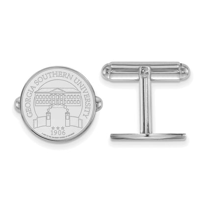Sterling Silver Rhod-Pltd Logoart Georgia Southern U. Crest Cuff Links