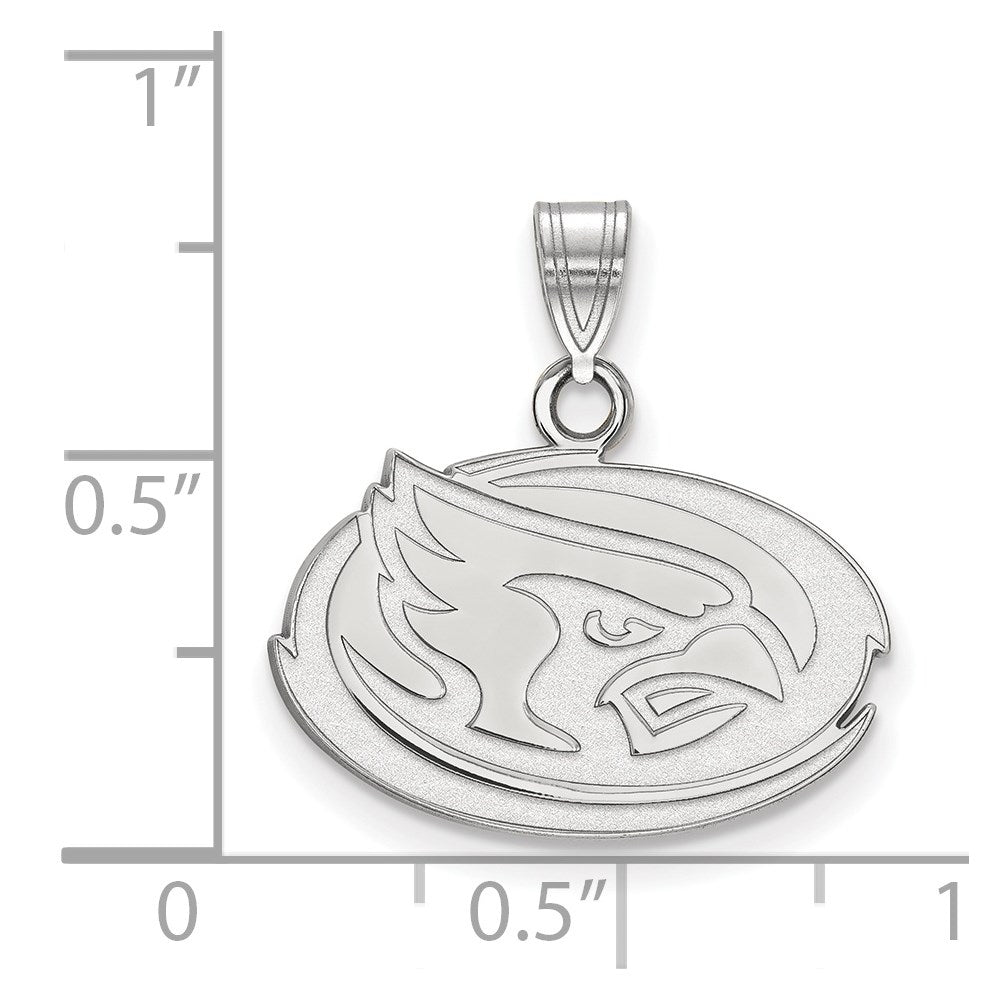 Sterling Silver Rhodium Plated Logoart Iowa State University Cardinal Small Pendant