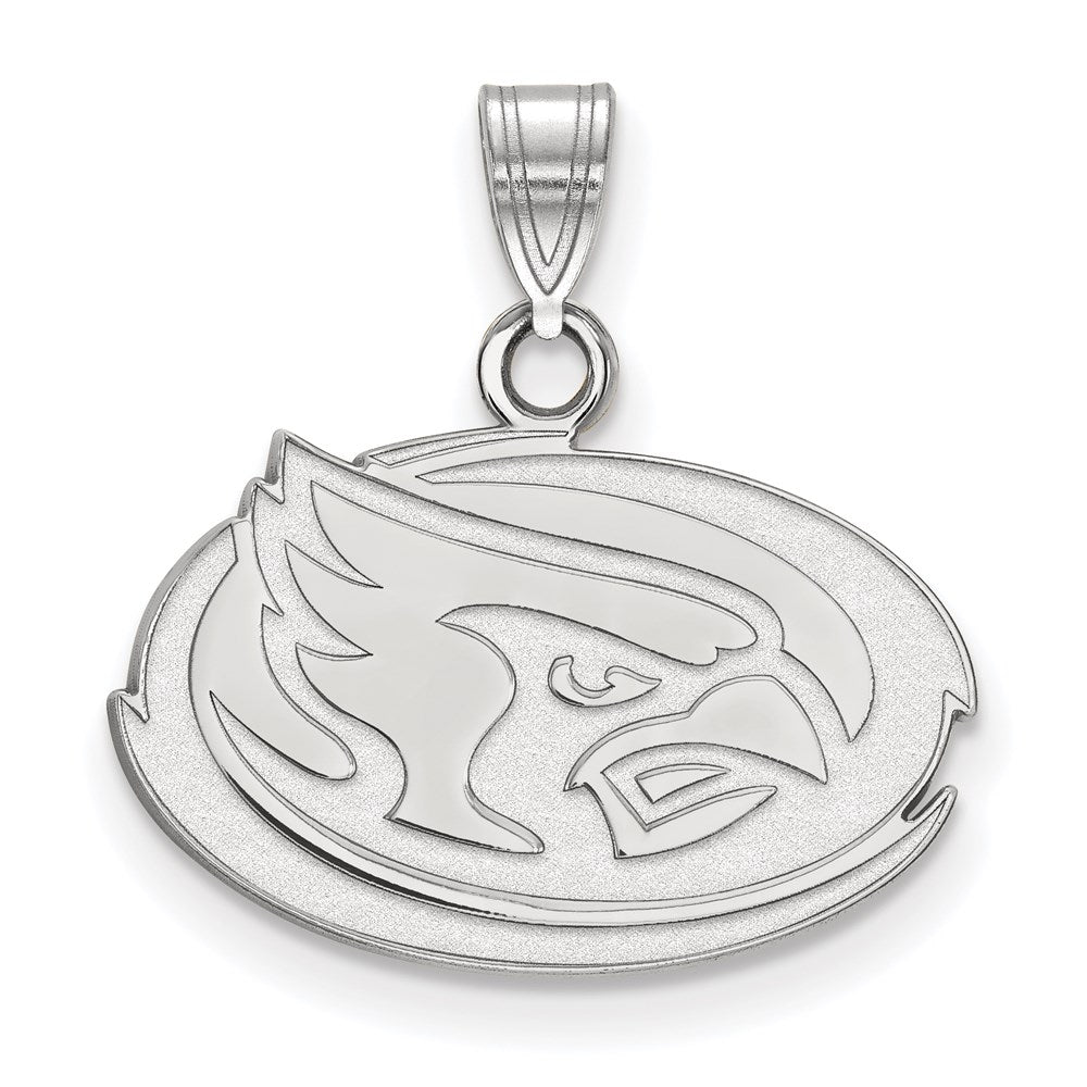 Sterling Silver Rhodium Plated Logoart Iowa State University Cardinal Small Pendant