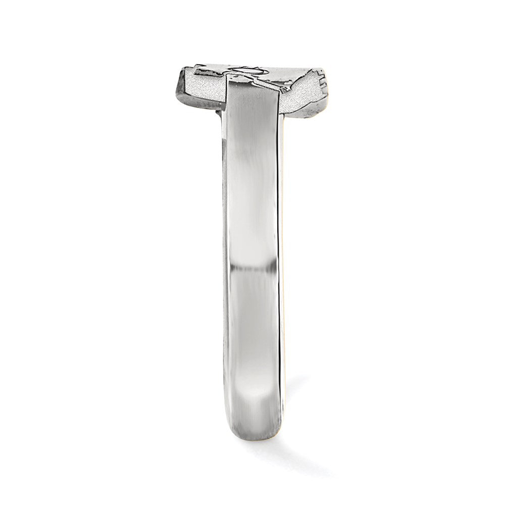 Sterling Silver Rhodium Plated Logoart Kansas State University Wildcat Toe Ring
