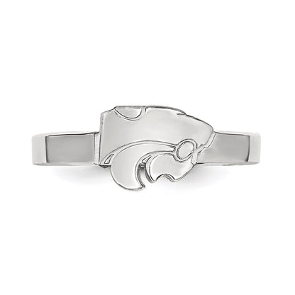 Sterling Silver Rhodium Plated Logoart Kansas State University Wildcat Toe Ring