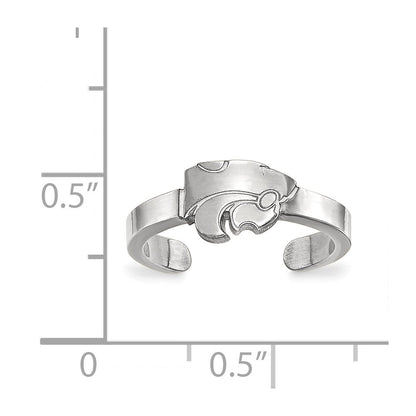 Sterling Silver Rhodium Plated Logoart Kansas State University Wildcat Toe Ring