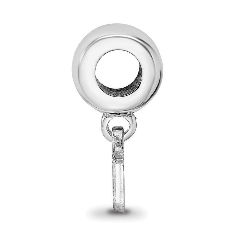Sterling Silver Rhod-Pltd Logoart Louisiana State U. Xs Dangle Bead