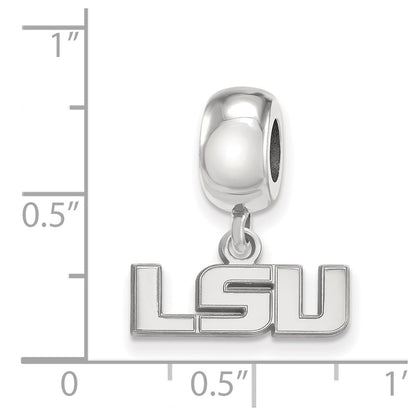 Sterling Silver Rhod-Pltd Logoart Louisiana State U. Xs Dangle Bead
