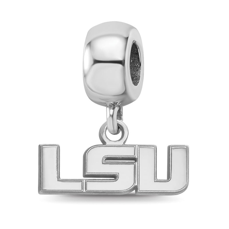 Sterling Silver Rhod-Pltd Logoart Louisiana State U. Xs Dangle Bead