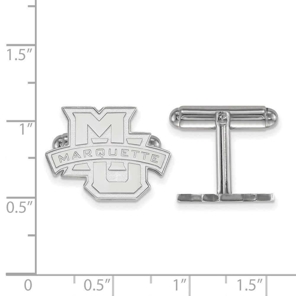 Sterling Silver Rhod-Pltd Logoart Marquette University Cuff Links