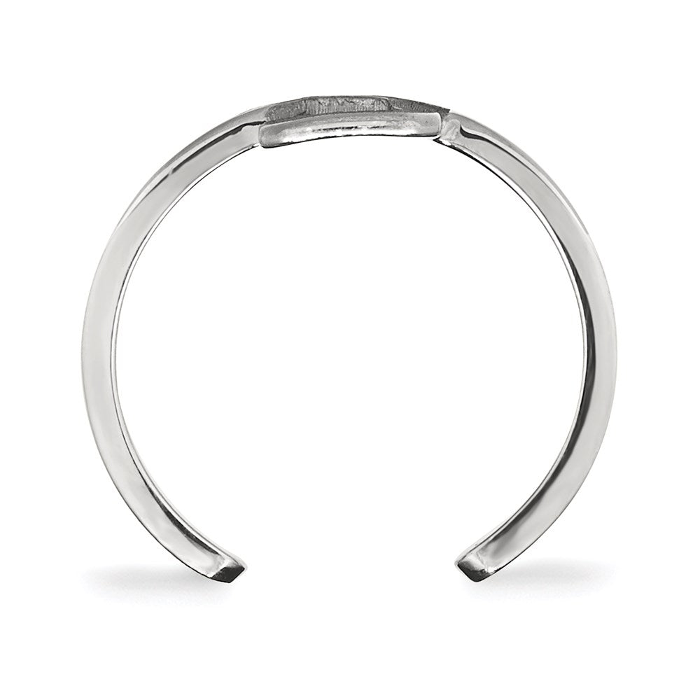 Sterling Silver Rhodium Plated Logoart Michigan State University Letter S Toe Ring
