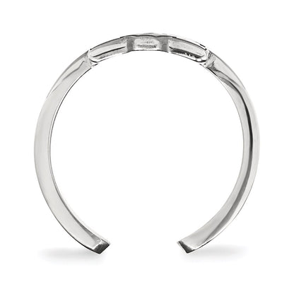 Sterling Silver Rhodium Plated Logoart North Carolina State University N C S Toe Ring