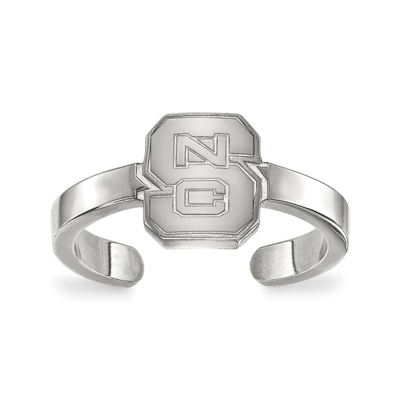 Sterling Silver Rhodium Plated Logoart North Carolina State University N C S Toe Ring