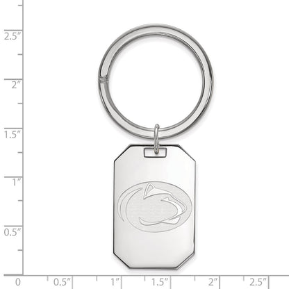 Sterling Silver Rhod-Pltd Logoart Penn State University Key Ring
