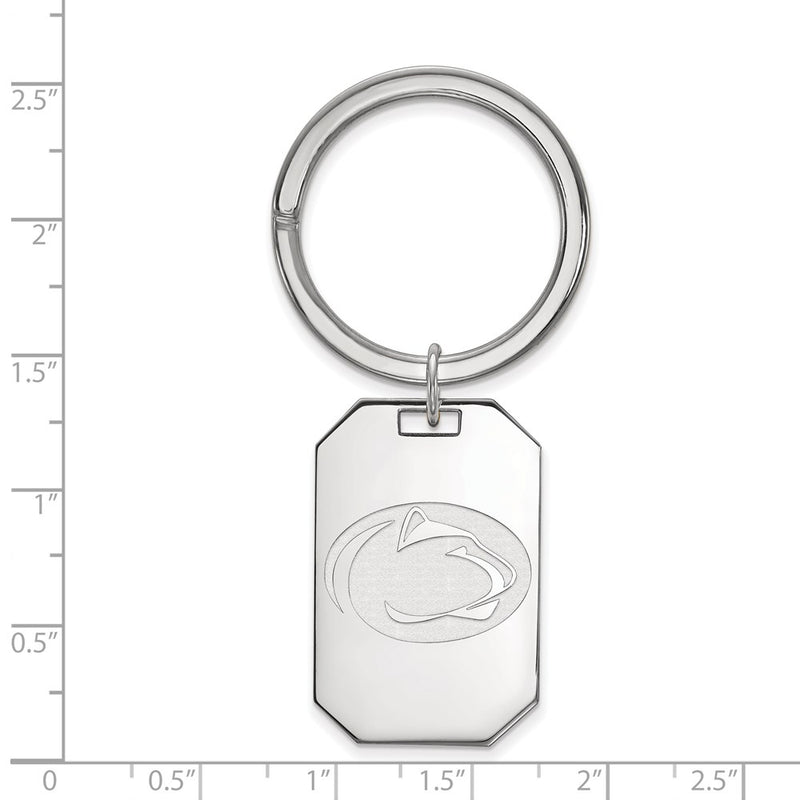 Sterling Silver Rhod-Pltd Logoart Penn State University Key Ring