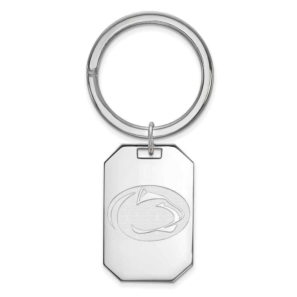 Sterling Silver Rhod-Pltd Logoart Penn State University Key Ring