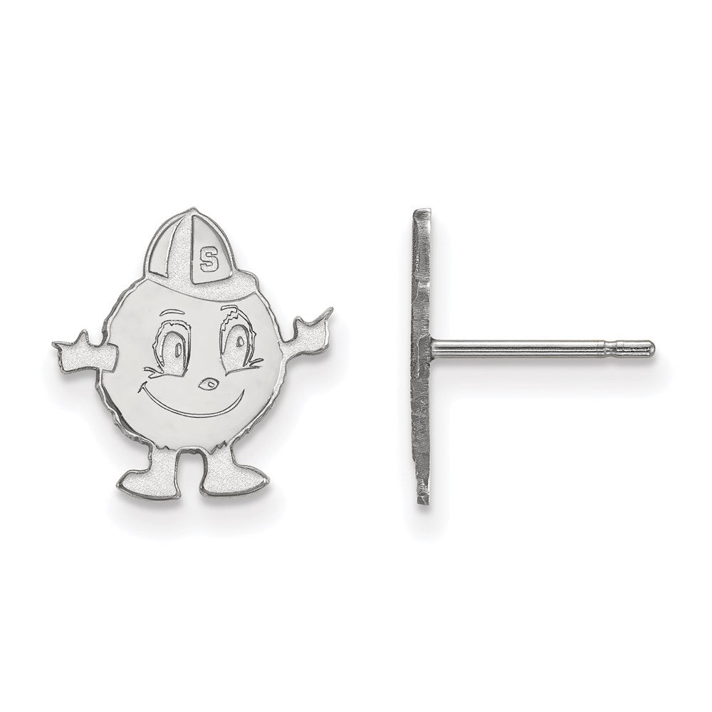 Sterling Silver Rhodium Plated Logoart Syracuse University Mascot Small Post Earrings