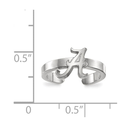 Sterling Silver Rhodium Plated Logoart University Of Alabama Toe Ring
