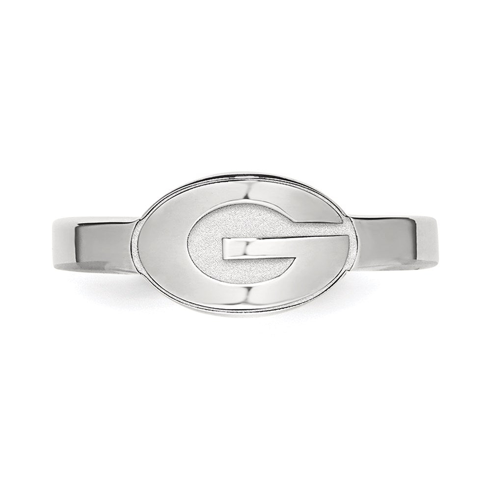 Sterling Silver Rhodium Plated Logoart University Of Georgia Letter G Toe Ring