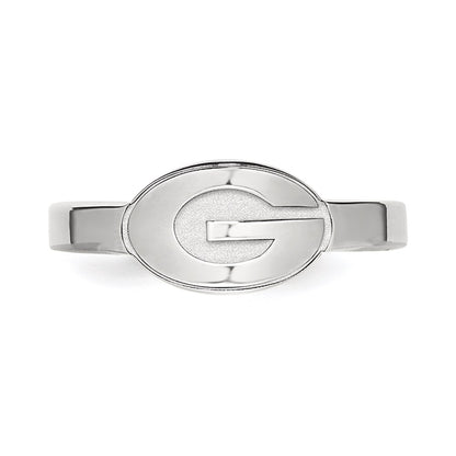 Sterling Silver Rhodium Plated Logoart University Of Georgia Letter G Toe Ring