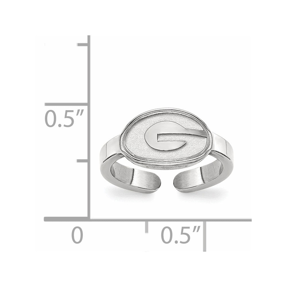 Sterling Silver Rhodium Plated Logoart University Of Georgia Letter G Toe Ring