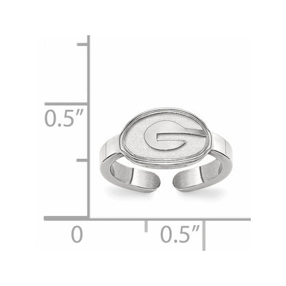 Sterling Silver Rhodium Plated Logoart University Of Georgia Letter G Toe Ring