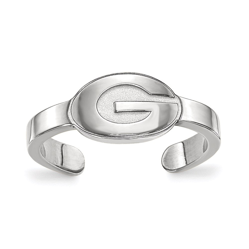 Sterling Silver Rhodium Plated Logoart University Of Georgia Letter G Toe Ring