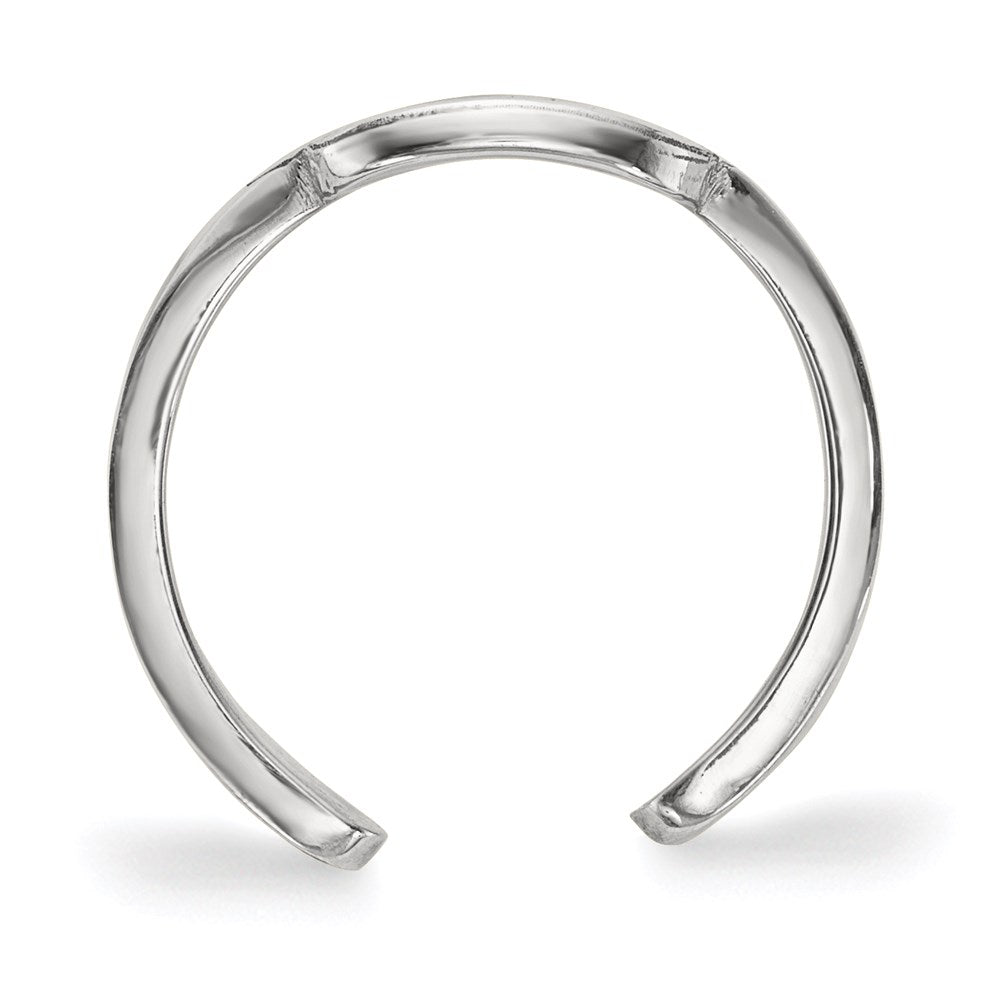Sterling Silver Rhodium Plated Logoart University Of Iowa Hawk Toe Ring