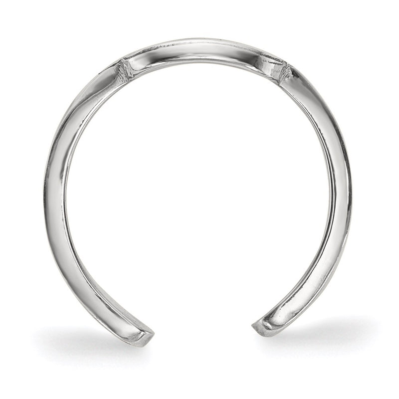 Sterling Silver Rhodium Plated Logoart University Of Iowa Hawk Toe Ring