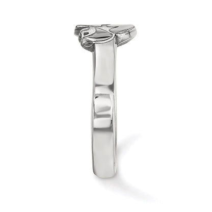 Sterling Silver Rhodium Plated Logoart University Of Iowa Hawk Toe Ring