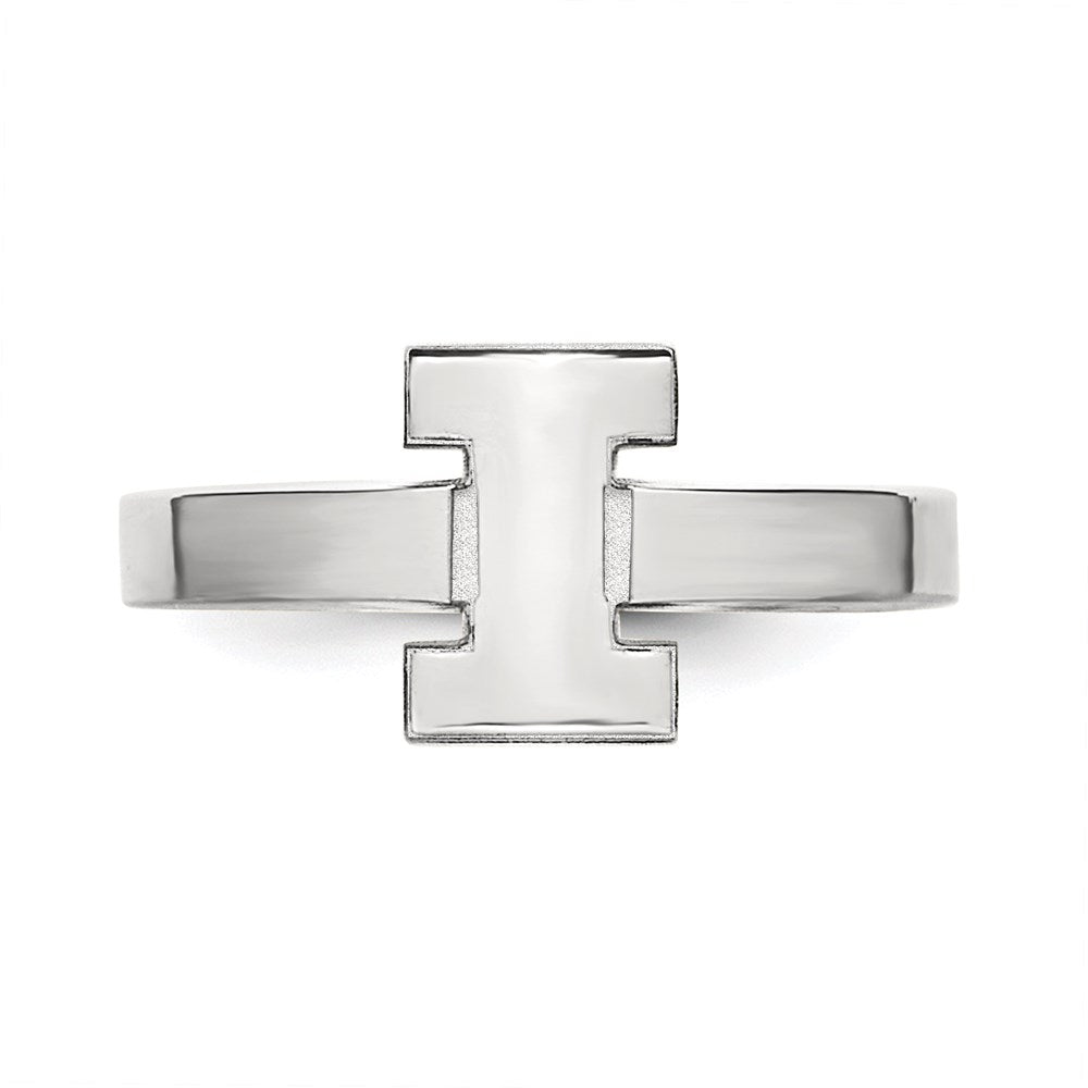 Sterling Silver Rhodium Plated Logoart University Of Illinois Letter I Toe Ring
