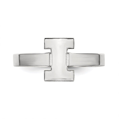 Sterling Silver Rhodium Plated Logoart University Of Illinois Letter I Toe Ring