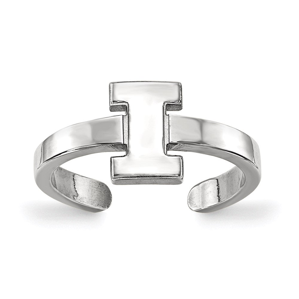 Sterling Silver Rhodium Plated Logoart University Of Illinois Letter I Toe Ring