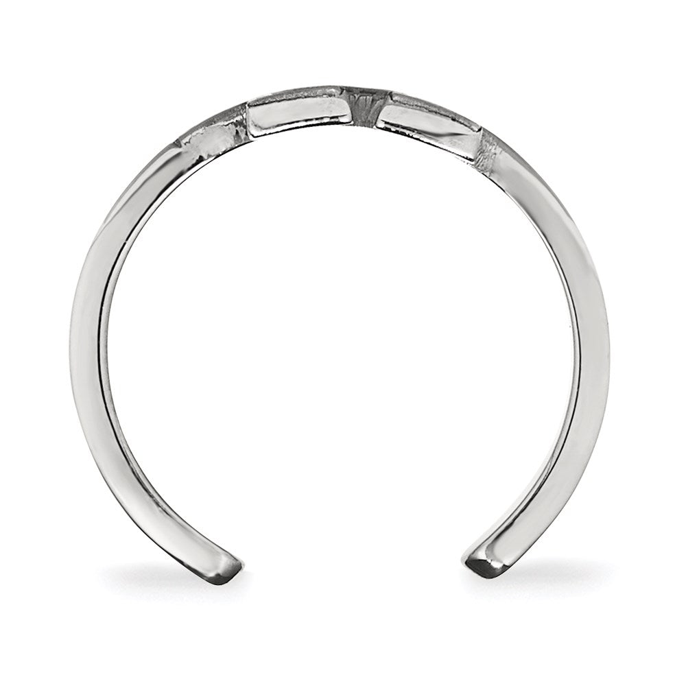 Sterling Silver Rhodium Plated Logoart University Of Kentucky U K Toe Ring